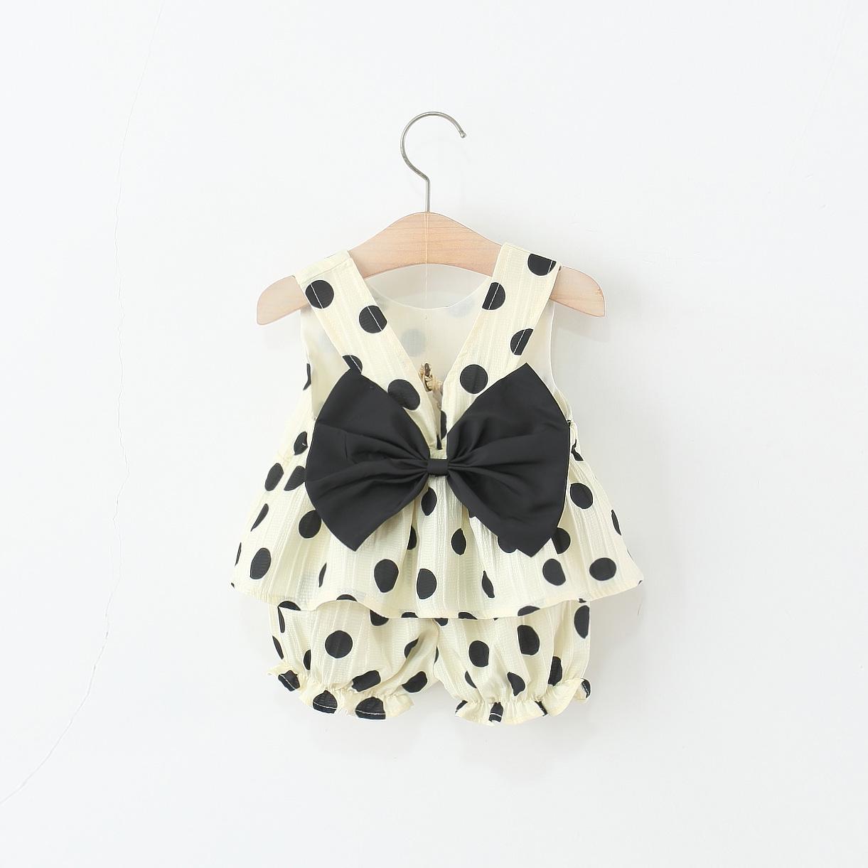 

Summer Polka Dot Sleeveless Vest & Shorts Set for Kids 120cm