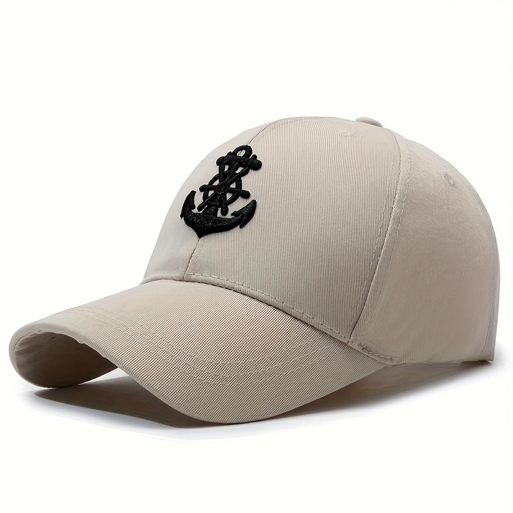 Hip Hop Baseball Cap - Cotton Anchor Embroidered Dad Hat Snapback Trucker Hat, Breathable Sun Protection Fashion Hip Hop Sun Hat