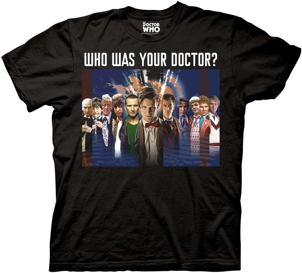 Ripple Junction Doctor Who Who was Your Doctor? Adult T-Shirt Medium Black S разноцветный