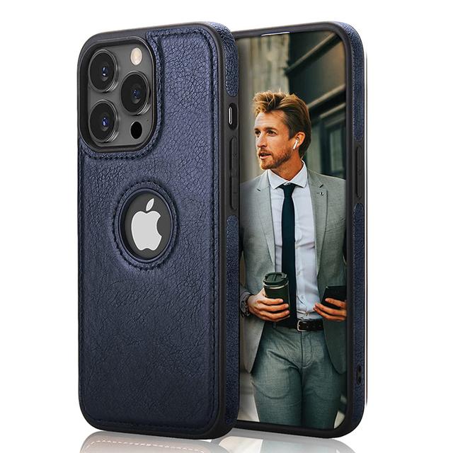 Purple Business Leather Logo Phone Case For Iphone 14 13 12 11 Pro Max X Xs Max Xr Soft Silicone Shockproof Cover For Iphone 14