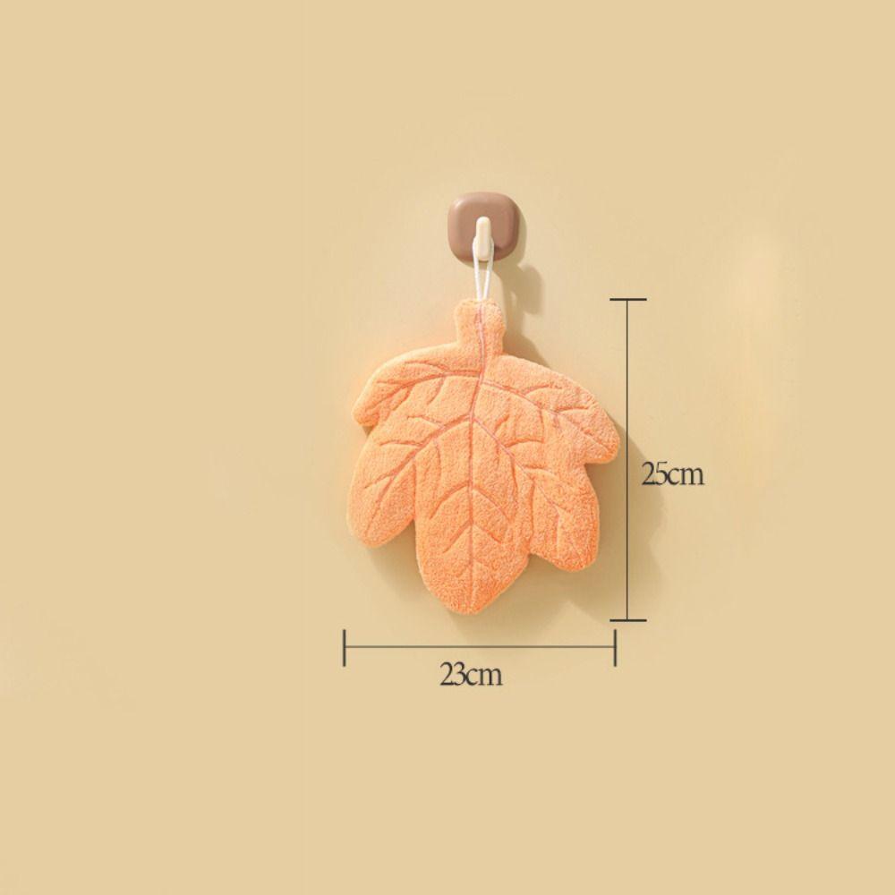 Absorbent Hanging Hand Cloth Thickened Handkerchief Rag Leaf Style Hand Towel for Kitchen Bathroom