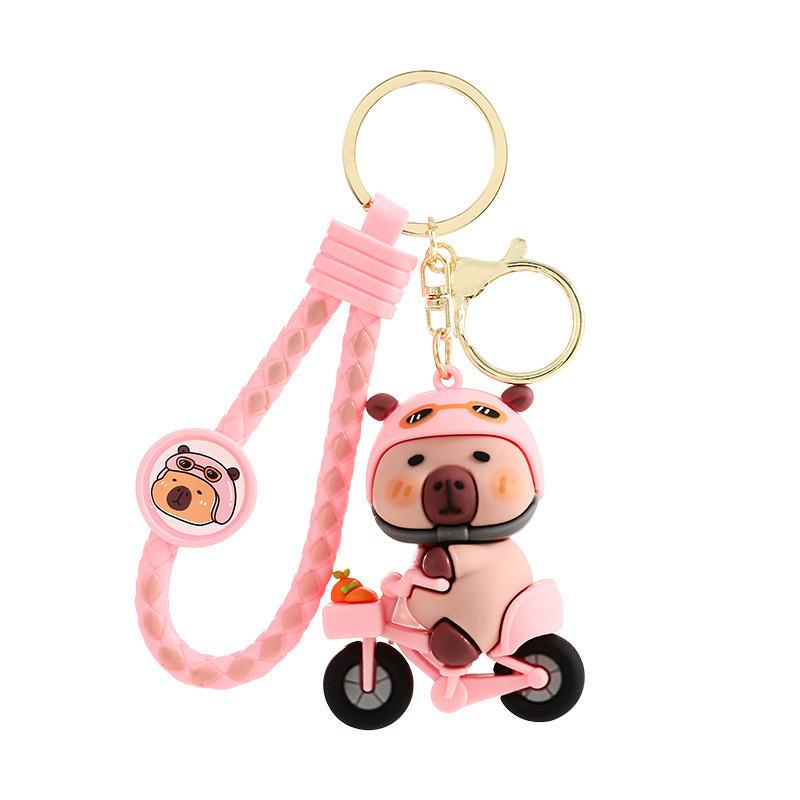 Cartoon Keychain Capybara Durable Silicone Key Ring Perfect For Gifts