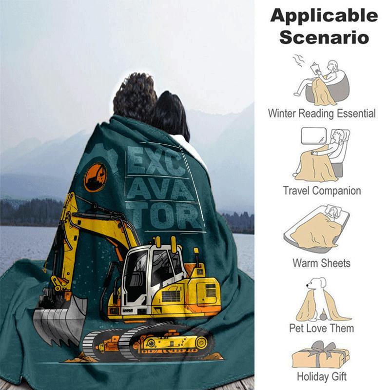 1pc Tractor Printing Lightweight Flannel Blanket, Comfortable and Warm Blanket, for Camping Sofa Bed and Couch Office, Suitable for Gift Blan