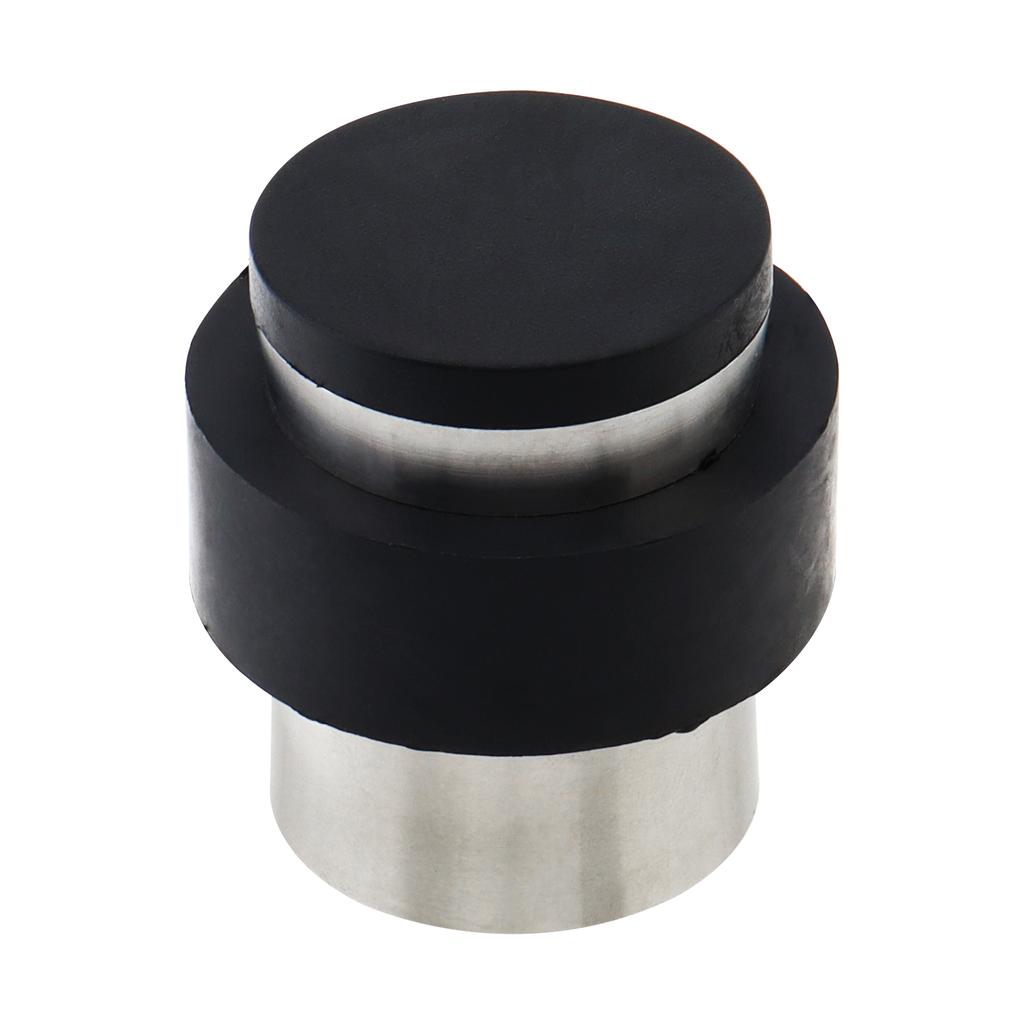 Silver Stainless Steel Floor Door Stop Cylindrical Wall Protector Heavy Duty Universal Bottom Top Mount