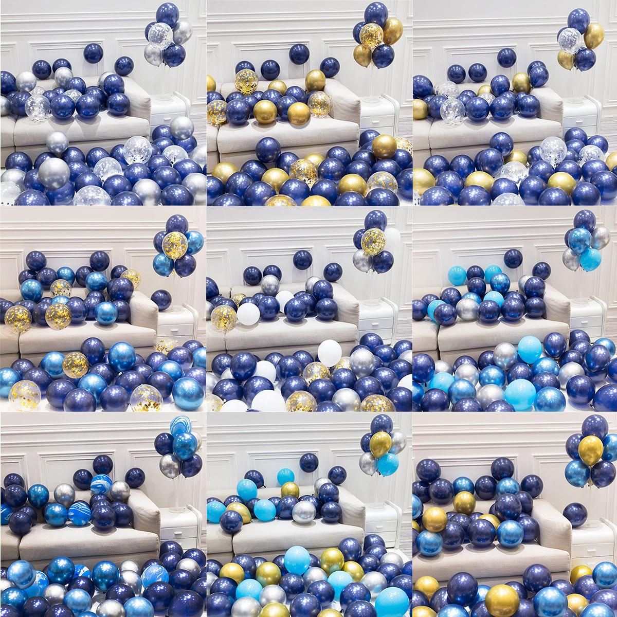 

50 шт темно-синие конфетти металлические латексные рождественские шары для детского душа свадьба 2024 новогодние шары украшения для дня рождения