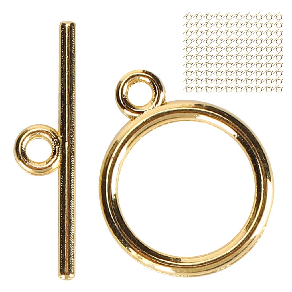 100 Sets Toggle Clasps Gold Color Alloy Bracelet OT Buckle DIY Jewelry Making Supplies