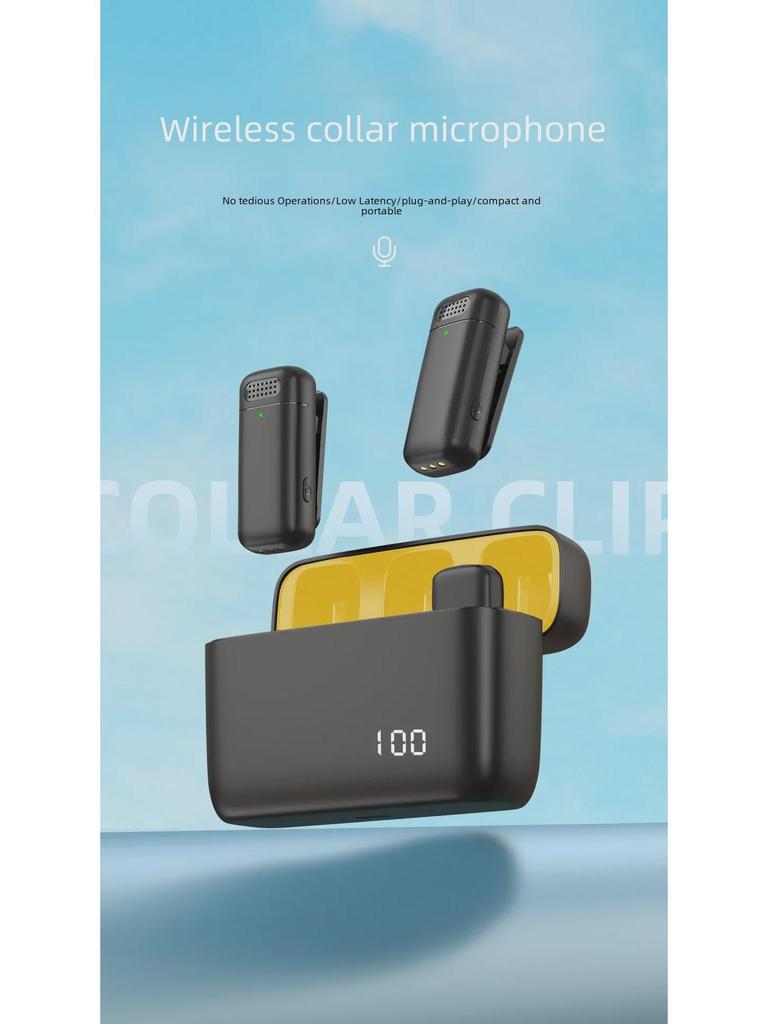 K6 Dual Wireless Clip Microphone with Charging Case for Live Broadcast Noise Reduction