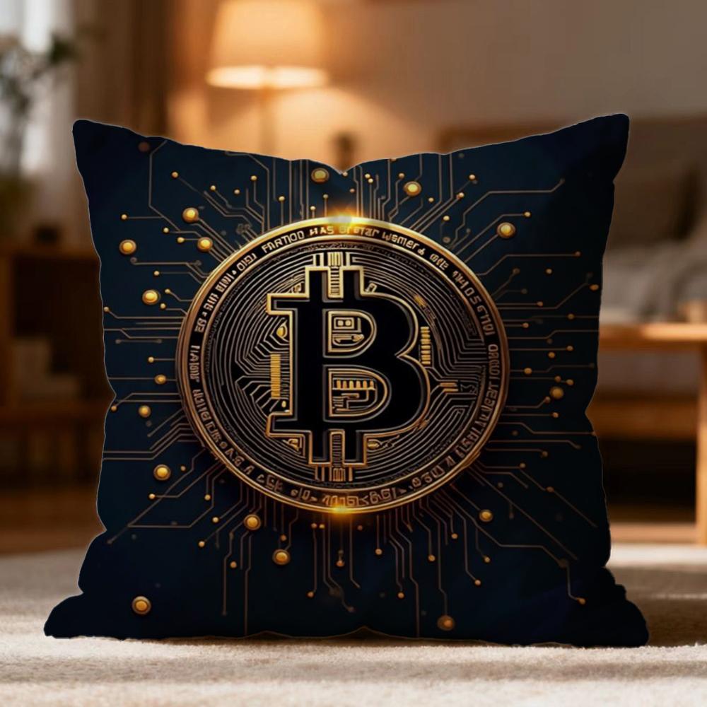 

Fashion Bitcoin Cushion Cover Soft Washable Pillow Case Multi-Scene for Couch Bed Travel Office Use 30cmx30cm