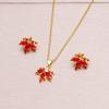 Autumn Maple Leaf Pendant Necklace - High-End Niche Design for Women