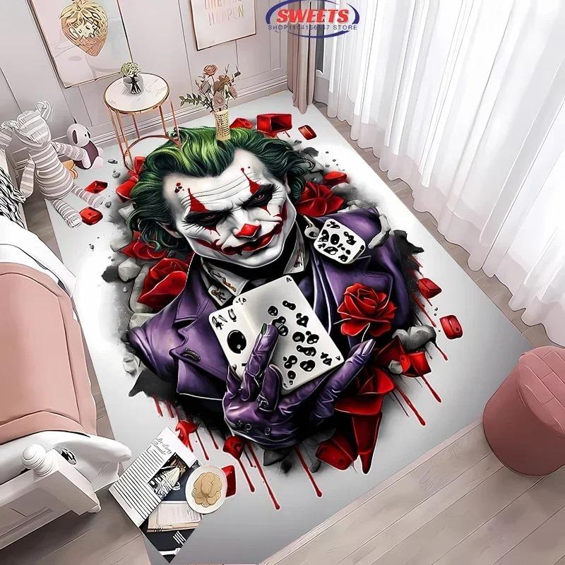 Cartoon Joker Muster Lustiger Bedruckter Teppich Wohnzimmer Schlafzimmer Küche Badezimmer Flur Teppich Heimdekoration Rutschfeste Fußmatten