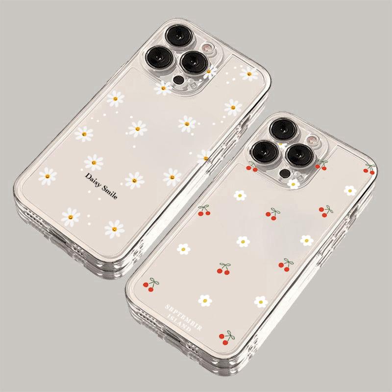 INS Red Cherry Floral Case for Samusng Galaxy S25 S24 Ultra 5G S22 S23 Plus FE A56 A16 A15 A55 A36 A26 A54 A35 A14 A34 A53 Cover