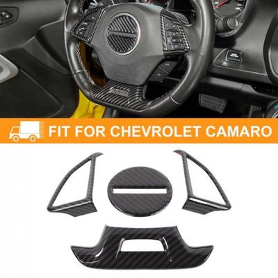 4-delige Interieur Stuurwiel Cover Trim Voor Chevy Camaro 2017+ Koolstofvezel