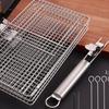 ZISIZ 304 Stainless Steel BBQ Grill Basket Set with Detachable Handle