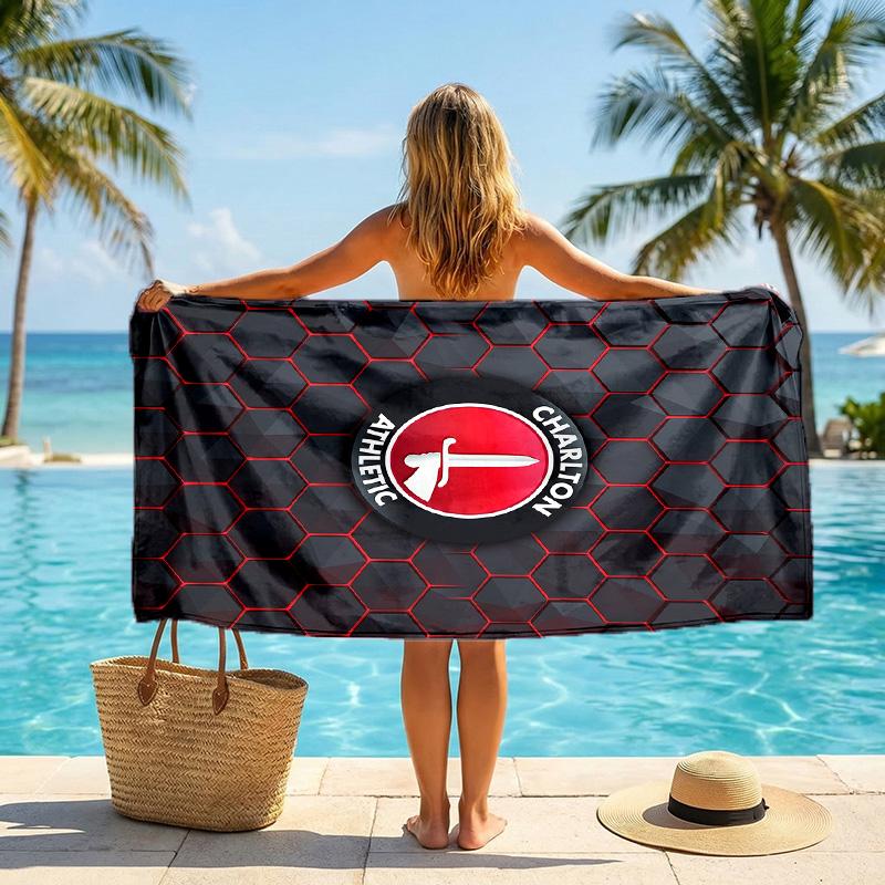 Telo da Spiaggia Asciugatura Rapida Charlton Athletic FC Stampa Microfibra Assorbente Portatile da Viaggio per Nuoto