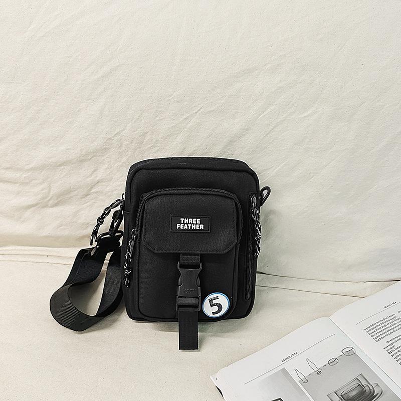 Summer High-End Outdoor Leisure Mobile Phone Messenger Small Bag Female White Couple Canvas Small Square Bag