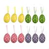 12 Pieces Easter Egg Hanging Ornaments Pendants Foam Decorative Decor for Holiday,