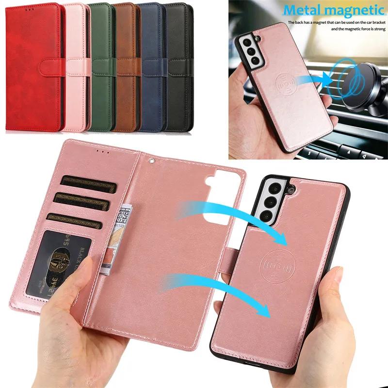 Magnetische Leder Geldbörse Karten Handy Hülle Für Samsung Galaxy S25 Edge S24 Ultra S23 Plus S22 S20 FE S21 S10 Note 20 Klapphülle Tasche