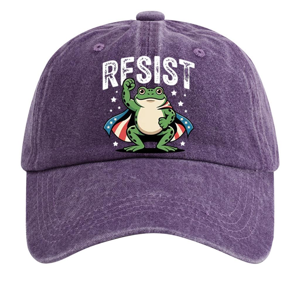 Men's Washed Cotton Baseball Cap With Printed Distressed Soft Top Denim Hat, Vintage Hat