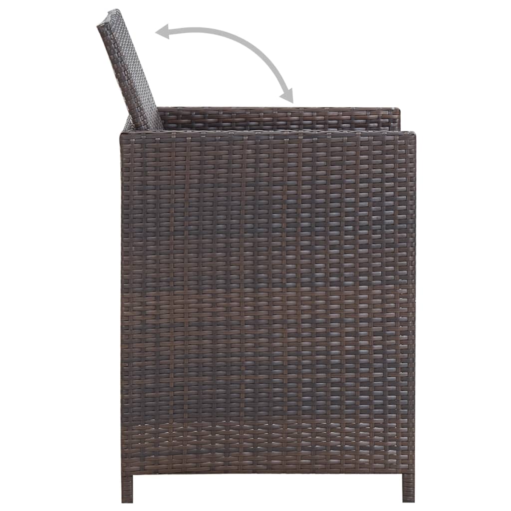 13 Piece Garden Dining Set with Cushions Poly Rattan Brown