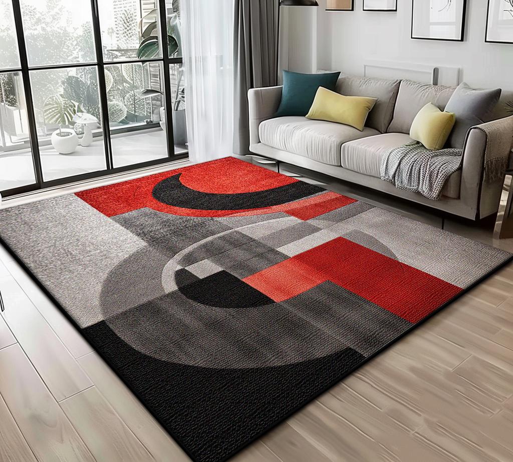 Nordic Abstract Carpet for Large Living Room Decoration Home Easy Cleaning Plush Rugs Cloakroom Bedroom Soft Antiskid Floor Mat