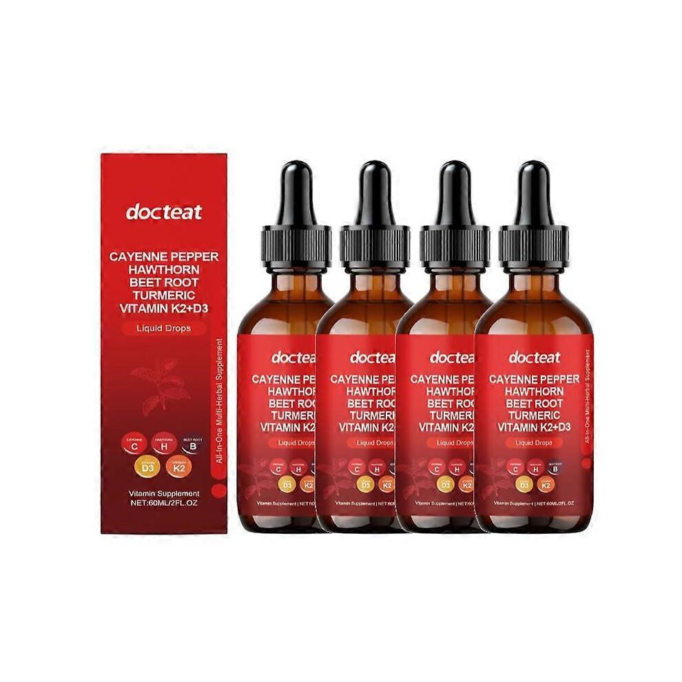 1-5x Cayenne Pfeffer Tropfen, mit Weißdorn & Roter Bete, Tragbares Körperpflege Flüssigkeit 60ML 1PC