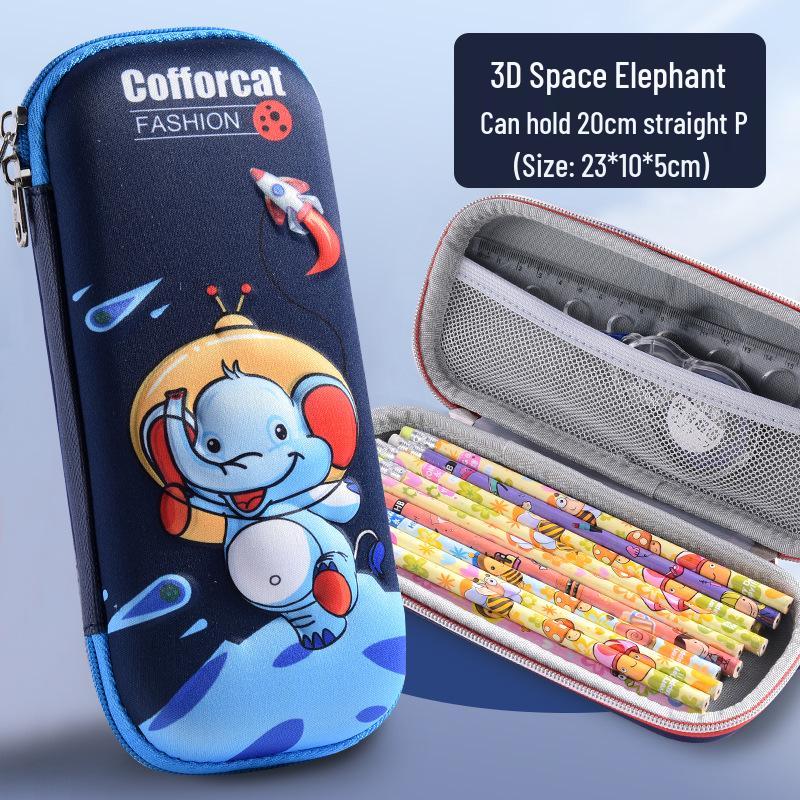 3D Large Capacity EVA Pencil Case for Kids - Multifunctional Storage Bag for Boys and Girls