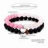 Natural Crystal Bracelet Black Onyx Energy Bracelets Couple Pink Quartz Bead Meditation Lightweight Trinket Fashion Ornaments Jewelry Couples Gifts