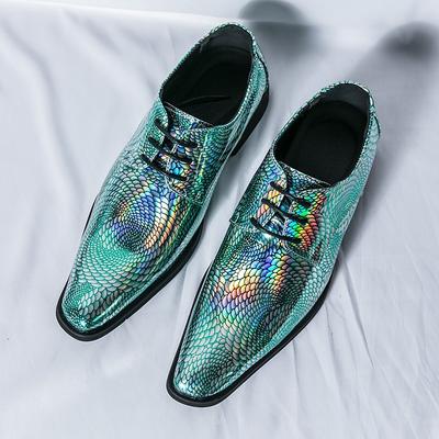 Neue Herren Schnürschuhe Spitz Spiegel Schlangenleder Herrenkleid Hochzeit Abschlussball Homecoming Slipper Schuhe Zapatos Hombre