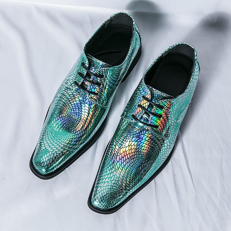 Neue Herren Schnürschuhe Spitz Spiegel Schlangenleder Herrenkleid Hochzeit Abschlussball Homecoming Slipper Schuhe Zapatos Hombre