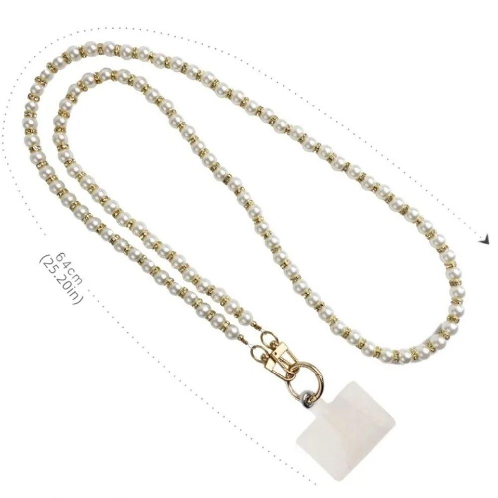 Single Shoulder Pearl Phone Lanyard Crossbody Cellphone Straps Bead Phone Chain  Phone Charm