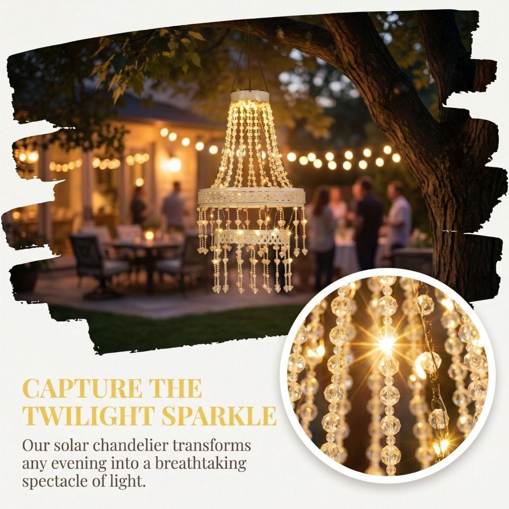 Waterproof Hanging Solar Lantern Crystal Acrylic Crystal Acrylic Lantern  Gifts for Women