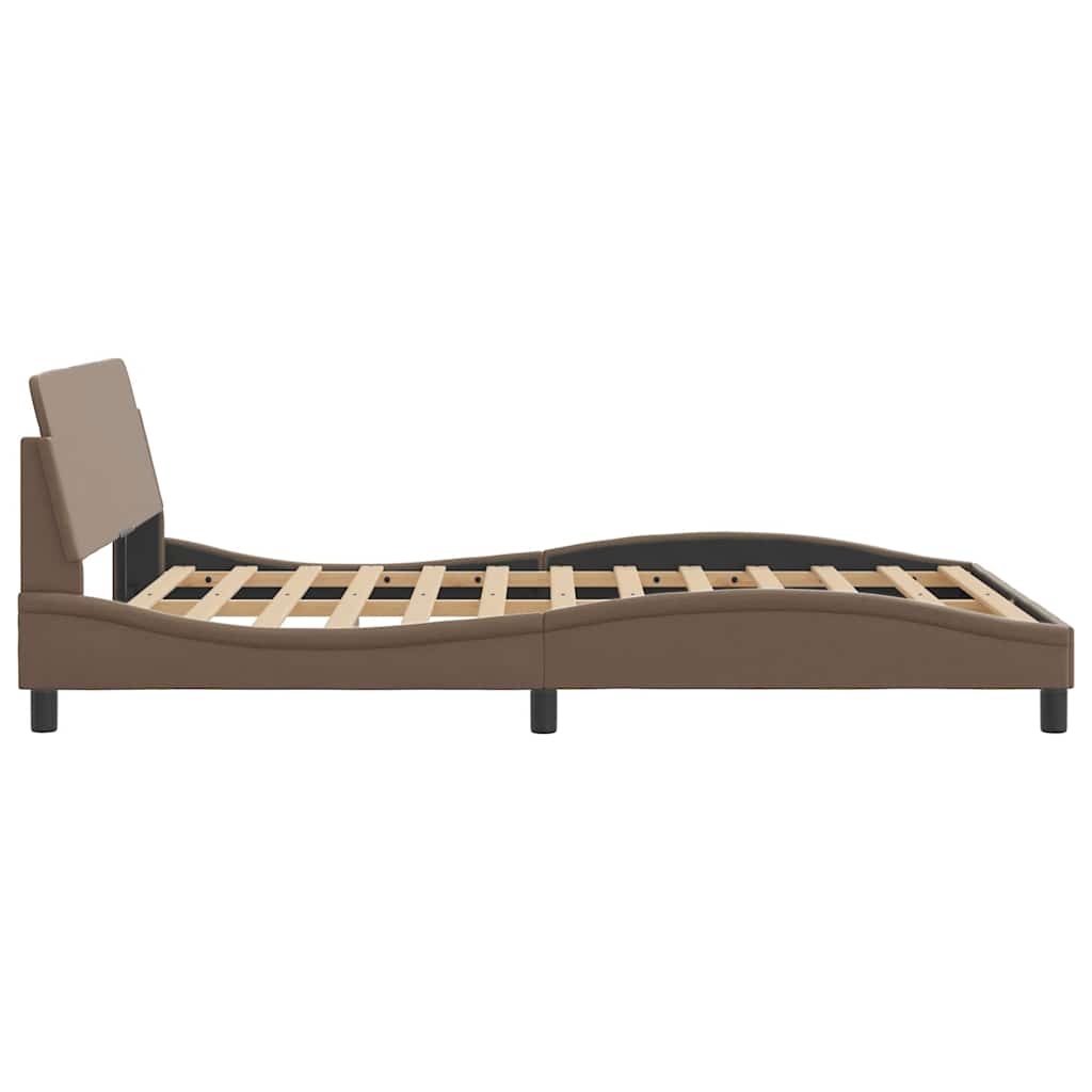 Bed Frame  Dover  Cappuccino Brown 140x190 cm Faux Leather
