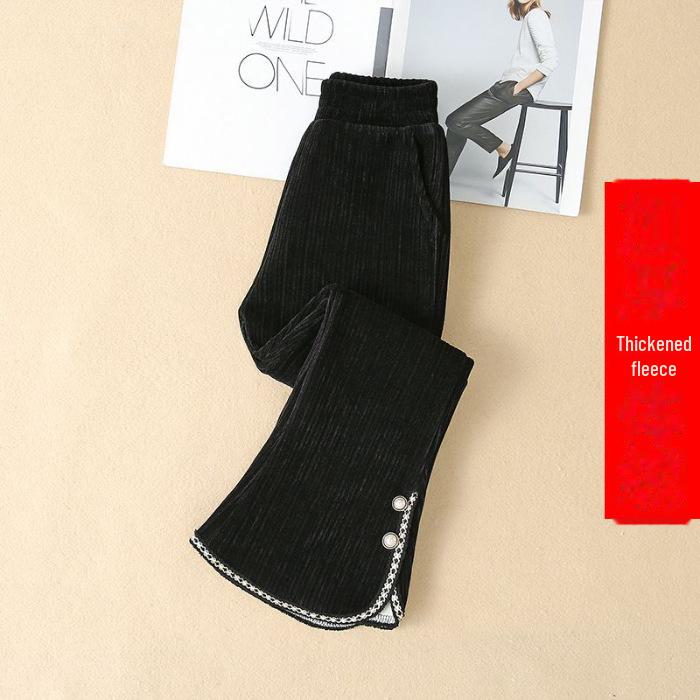 

Брюки-клеш из плотного бархата и кружева для девочек на зиму 2025 года 130 cm