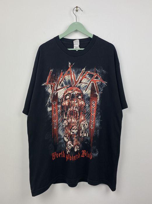 

2009 Slayer World Painted Blood Unisex For Men Women Tshirt Reprint KH7584 Unisex T-Shirt XXXL