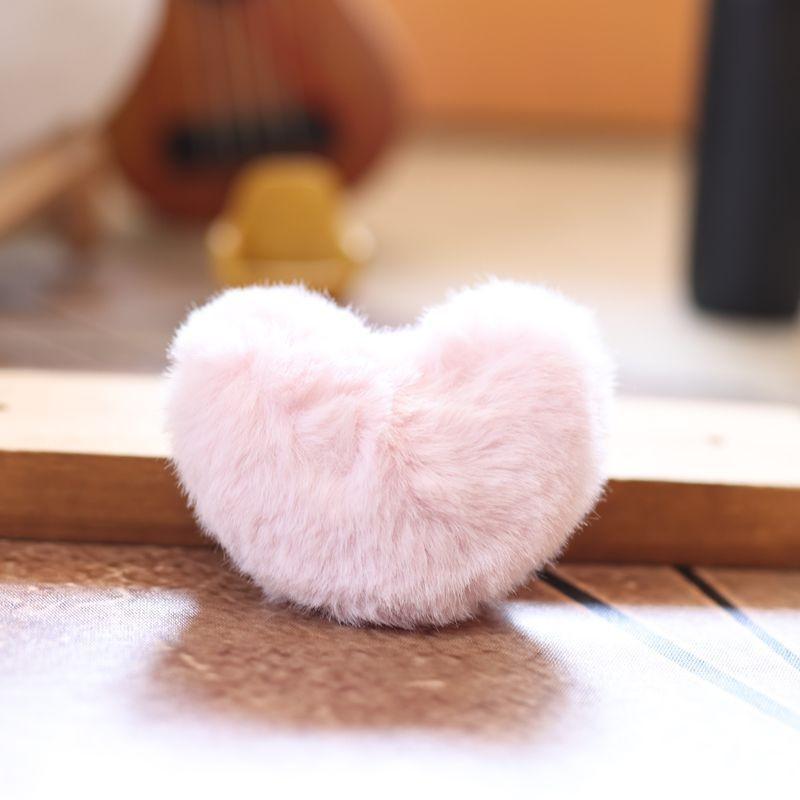 Design Heart Pendant Plush Stuffed Keychain Ultra Soft Pp Cotton For Gift Girls