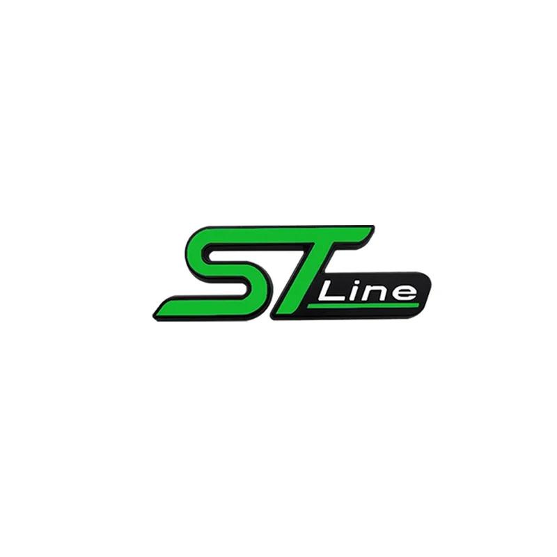 CSVJ8 3D Metal ST Line Head Front Grille Car Trunk Emblem Badge Chrome Sticker For Ford Focus x 2 3 Kuga Fiesta Mondeo Auto Styling