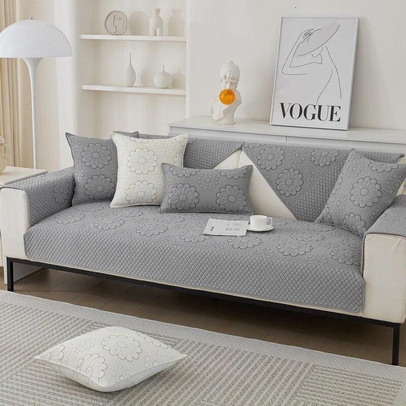 

Универсальная подушка на четыре сезона, хлопковый чехол с цветочной вышивкой, диванная подушка из чистого хлопка, диванное полотенце, простой современный 70x70cm