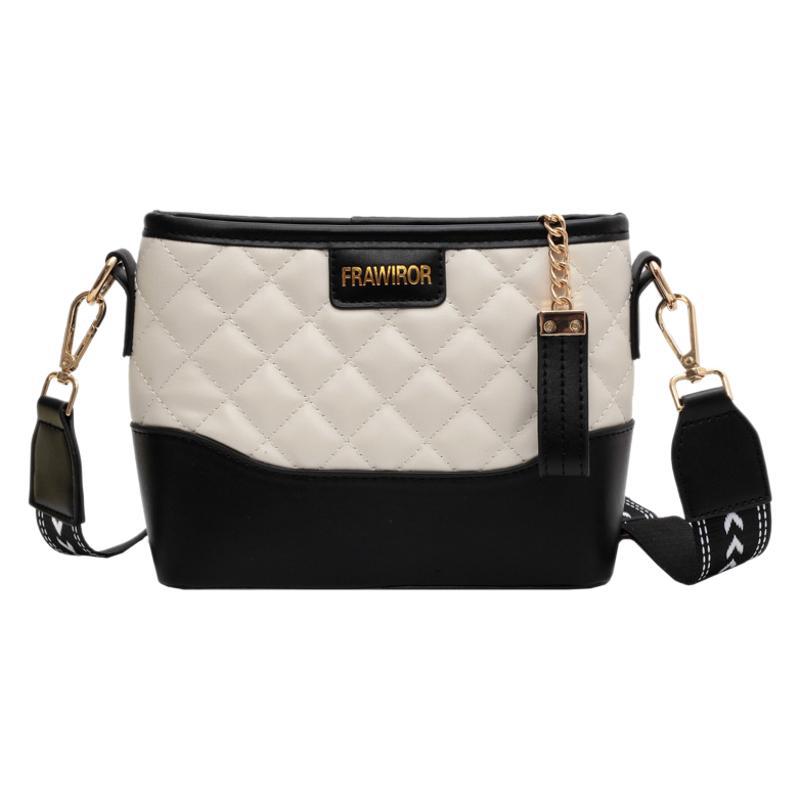 This year's popular bag women's 2025 new trendy rhombus embroidered thread shoulder bag versatile atmospheric messenger bag bucket bag