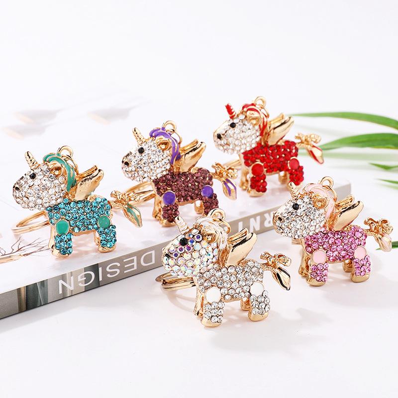 Creative Unicorn Rhinestone Keychain Charm
