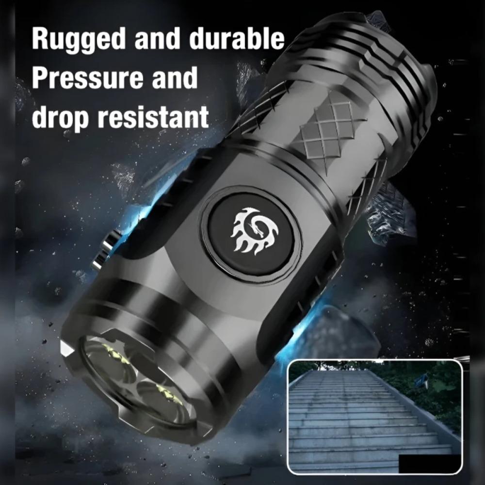 Portable Mini LED Flashlight Powerful 3*Wick Small Pocket Torch Rechargeable Strong Light Lantern Super Bright Cap Clip Lamp