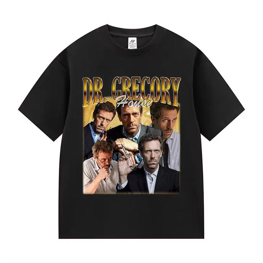 Doctor Gregory House Funny Face T-shirt for Women  Unisex  Vintage Summer Fashion Extra Large Size  Luxury Outdoor Sports Brand