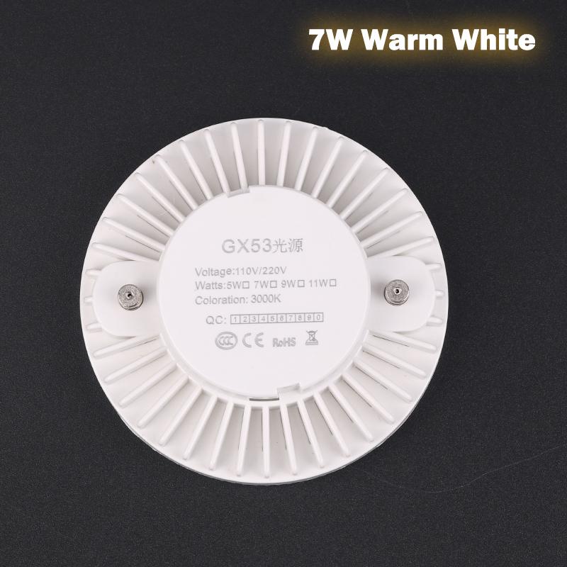 

Gx53 Светодиодная лампа под освещением шкафа 5/7/9 Вт Свет для гардероба Светодиодный прожектор 7W теплый белый