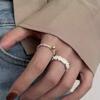 PANJBJ 925 Sterling Silver Texture Rings For Women Fold Design Irregular Minimalism Irregular Jewelry Gift Dropshipping