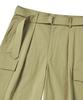 BEYOND CLOSET [Collection Line] Belted Detail Washed Cotton Cargo Half Pants Khaki