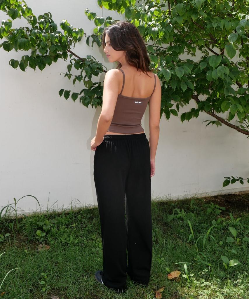 INJIACTIVE Skinny Strap Ribbed Tank Brown