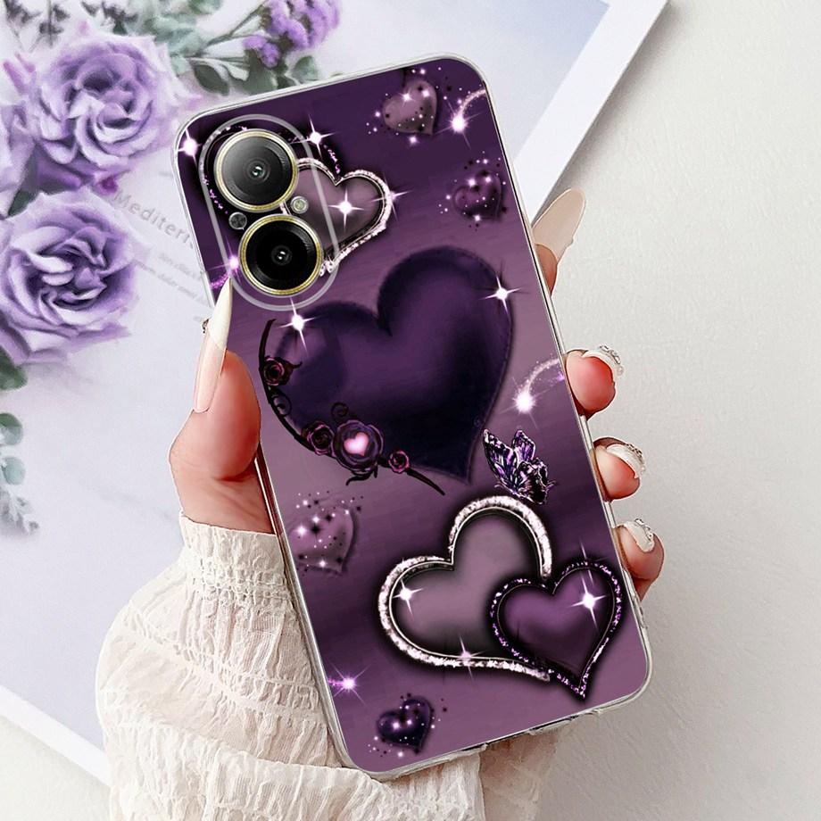 For Realme C67 4G 5G / Realme 12 Lite 4G Case RMX3782 RMX3890 Clear Soft TPU Cover Colorful Flower Cute Cartoon Cool Dragon Etui
