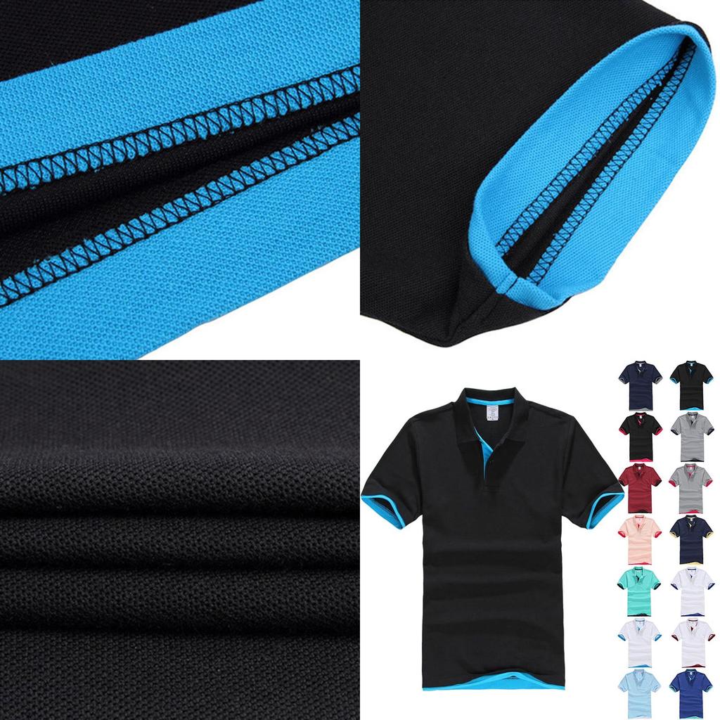 Premium Quality Mens Classic Short Sleeve Summer Golf Sport Shirts Solid T-shirt