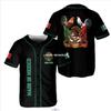 Mexico baseball team element print summer v-neck button-down baseball jersey