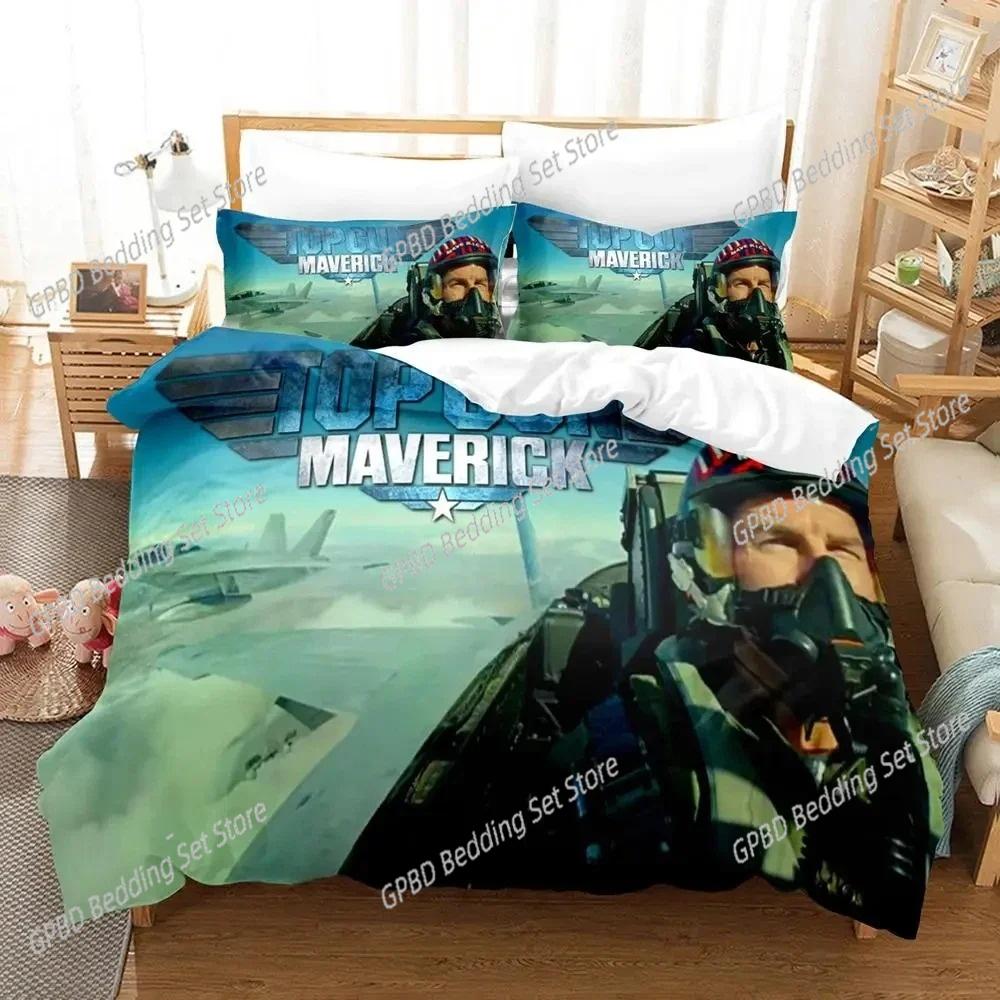 TV Top Gun Maverick Beding Set For Bedrom Soft Modern Bedspreads Comefortable Children Kids Soft Duvet Cover Comfortable Quilt Cover And Pilowcase