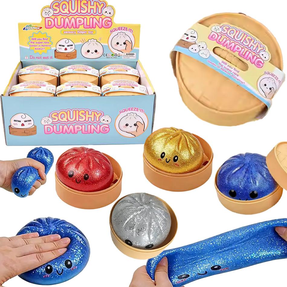 Simulation Flash Dumpling Squishies Pressure Ball Toy for Office And Home Decor Ideal for Adults On Birthdays Children Gift